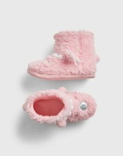 New Gap Kids Girls Pink Faux Fur Cozy Soft Sherpa Llama Bootie Slippers 1 2 3 4