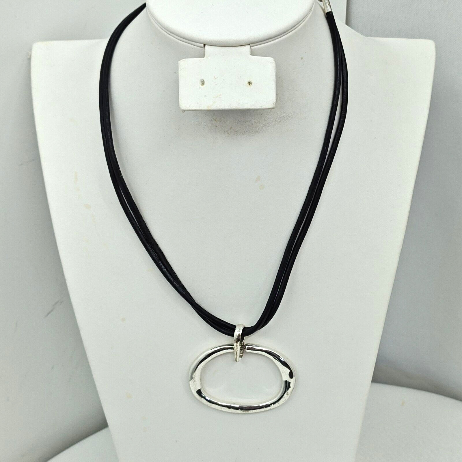 Chicos Statement Multi Strand Pendant Silver 160" - image 1