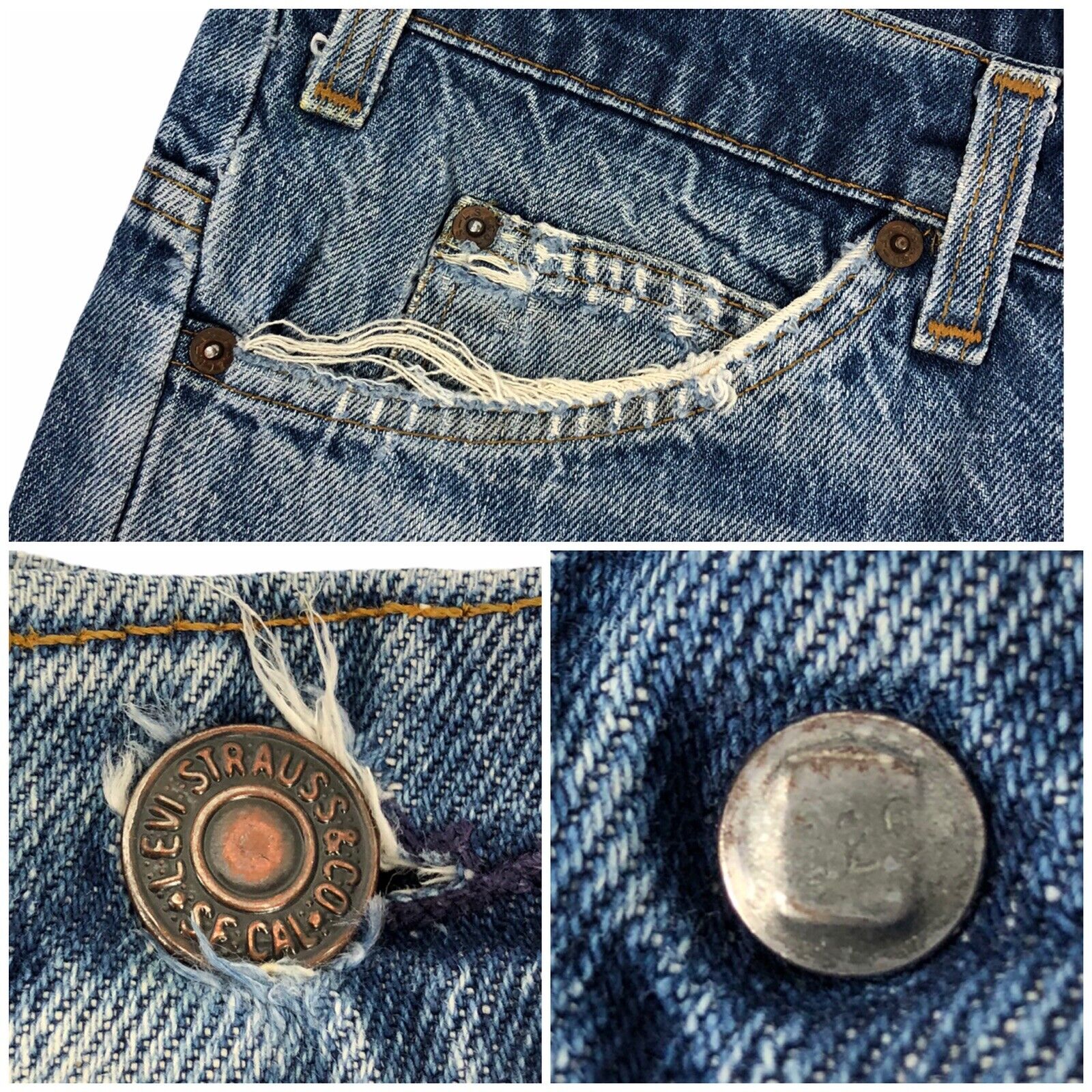 Levi’s Orange Tab 35 x 26 (actual) Jeans Blue Vin… - image 8