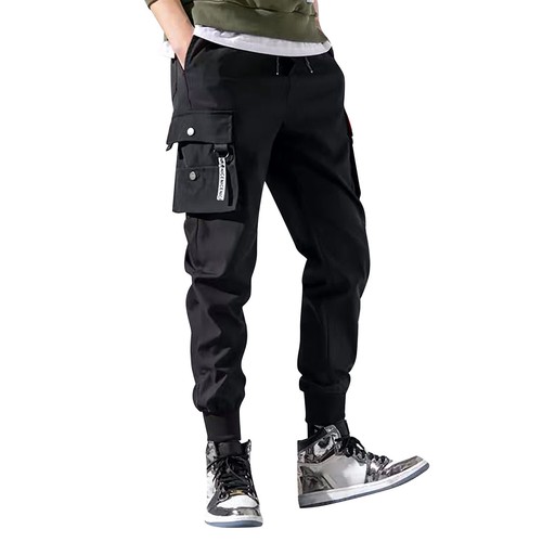 Men's Joggers Sports Pants Casual Cargo Pants Gym Sweatpants Pockets Drawstring - Picture 10 of 14
