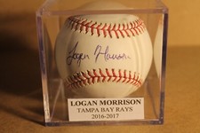 LOGAN MORRISON    2016--2017   TAMPA BAY RAYS  SIGNED BASEBALL. JSA AUTHENTIC
