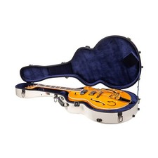 Custodia chitarra jazz Crossrock - adatta per chitarra corpo cavo 16" Lower Bout bianco latte