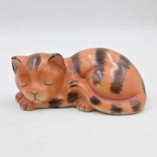 Vintage Laying Orange Tabby Cat Figurine