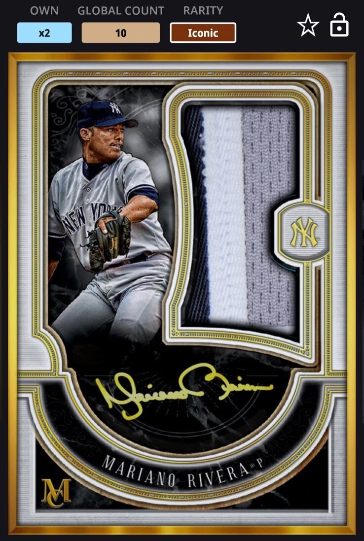 Topps Bunt Digital MARIANO RIVERA🌟2018 Museum Collection Gold Sig🌟Iconic🌟10cc