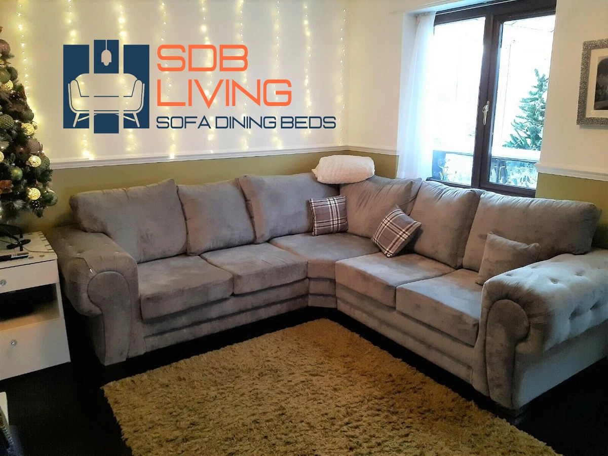 VERONA CORNER SOFA RANGE FULLBACK GREY FOOTSTOOL 3C3 2C1