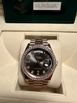 Rolex Day Date 36 128345RBR 2022 DiamondDial TOP ZUSTAND & 17000 EUR UNTER LISTE