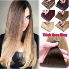Indian/Russian 150G Nano Bead Tip Human Hair Extensions Remy Micro Ring THICK US