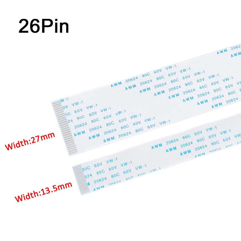 26Pin FFC Flexible Flat Cable Ribbon 0.5 / 1.0mm Pitch AWM 20624 Length 6 - 40CM