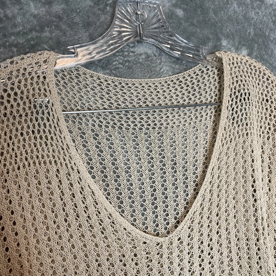 Women Beachy Boho Neutral Dolman Sleeve Crochet Knit Swimwear Cover Up 1X* NWT - Image 4 of 4