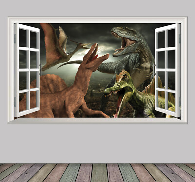 Magic Window Wand Selbstklebend Aufkleber Sticker Dinosaurier Dinosaurier Druck Poster