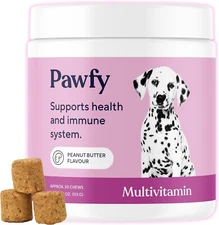 Pawfy Dog Multivitamins 15 in 1 | Vitamins for Skin 30 Count (Pack of 1)