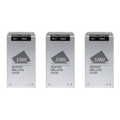 SUPER MILLION HAIR 30g x 3 loss thinning for Men & Women 3 Color Black Brawn