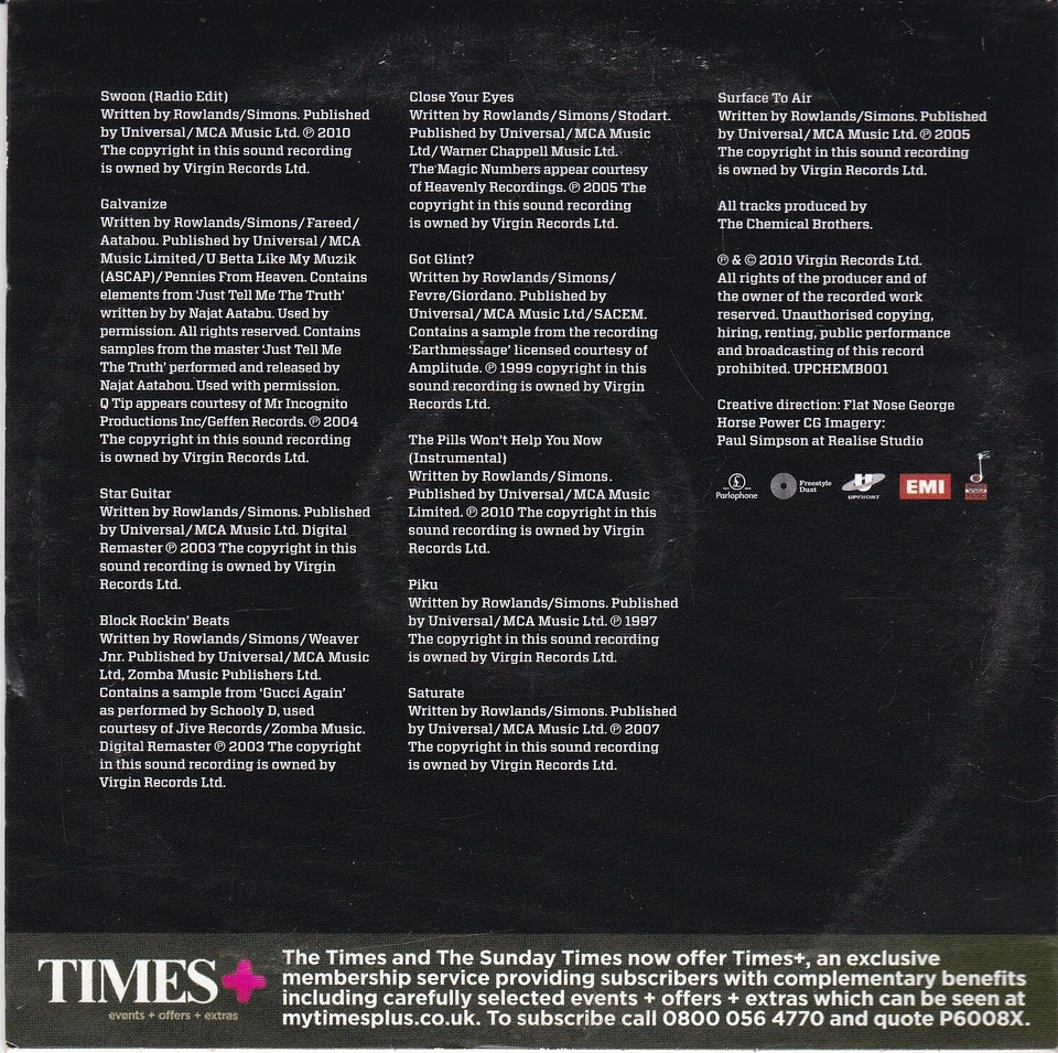 THE CHEMICAL BROTHERS ( THE SUNDAY TIMES Newspaper CD ) - Bild 2 von 3