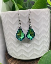 1.5 Silver-tone Boho Iridescent Dangle Earring Set New Free Ship B4225