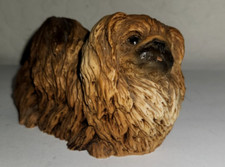 Castagna Figurines 1988 Pekingese  Made In Italy Resin  Brown Dog