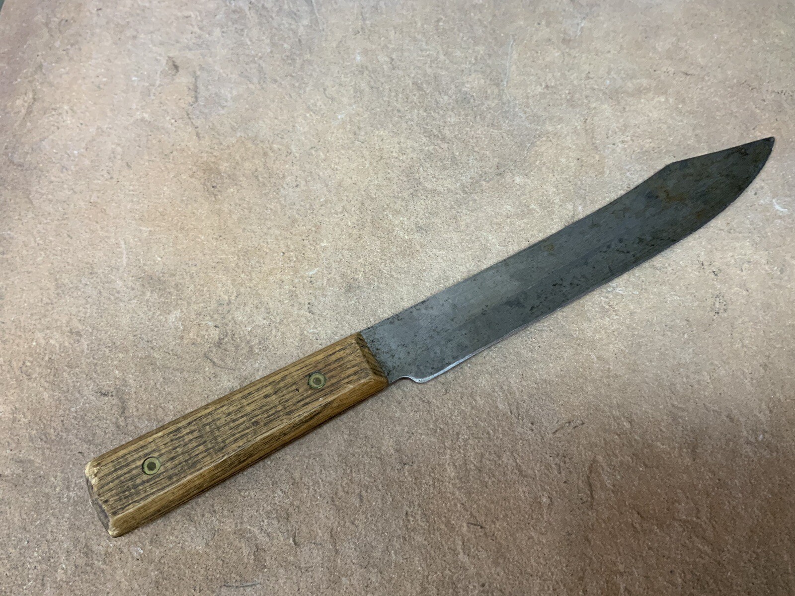 Vintage Ekco Carbon Steel Butcher Knife 8" Blade USA Razor Sharp