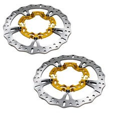 2 PCS Gold 14.0" Big Brake Rotors Disc for Harley Touring Road Glide FLHX FLHTK