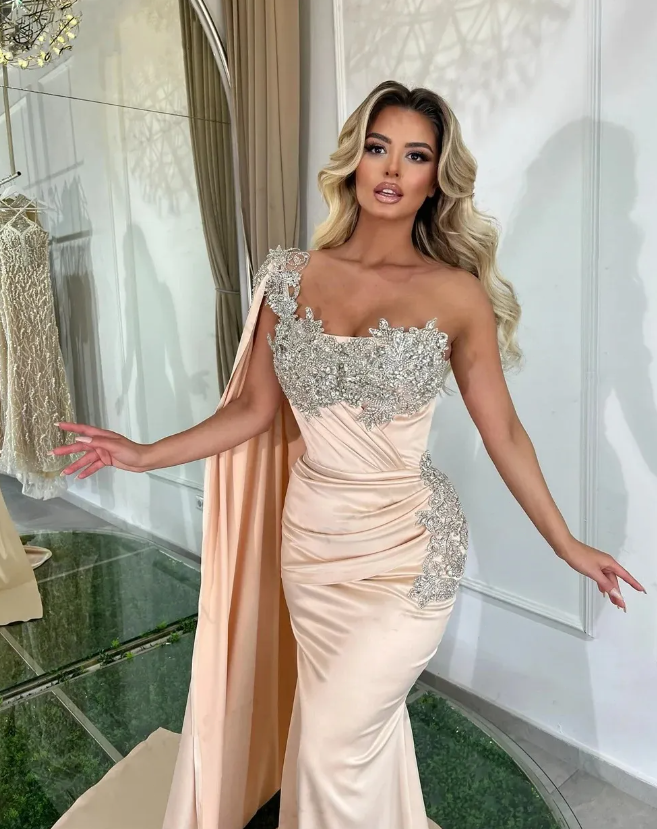 Elegant Evening Gowns Crystal Beaded Prom Dress One Shoulder Party Dresses | eBay Elegant Evening Gowns Crystal Beaded Prom Dress One Shoulder Party Dresses | eBay