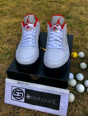 Size 11.5 - Air Jordan 5 Golf Low White Fire Red for sale Size 11.5 - Air Jordan 5 Golf Low White Fire Red for sale