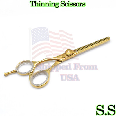 Razor Single edge Thinning Scissors Full Gold 6.25'' Beauty Instruments BTS-514