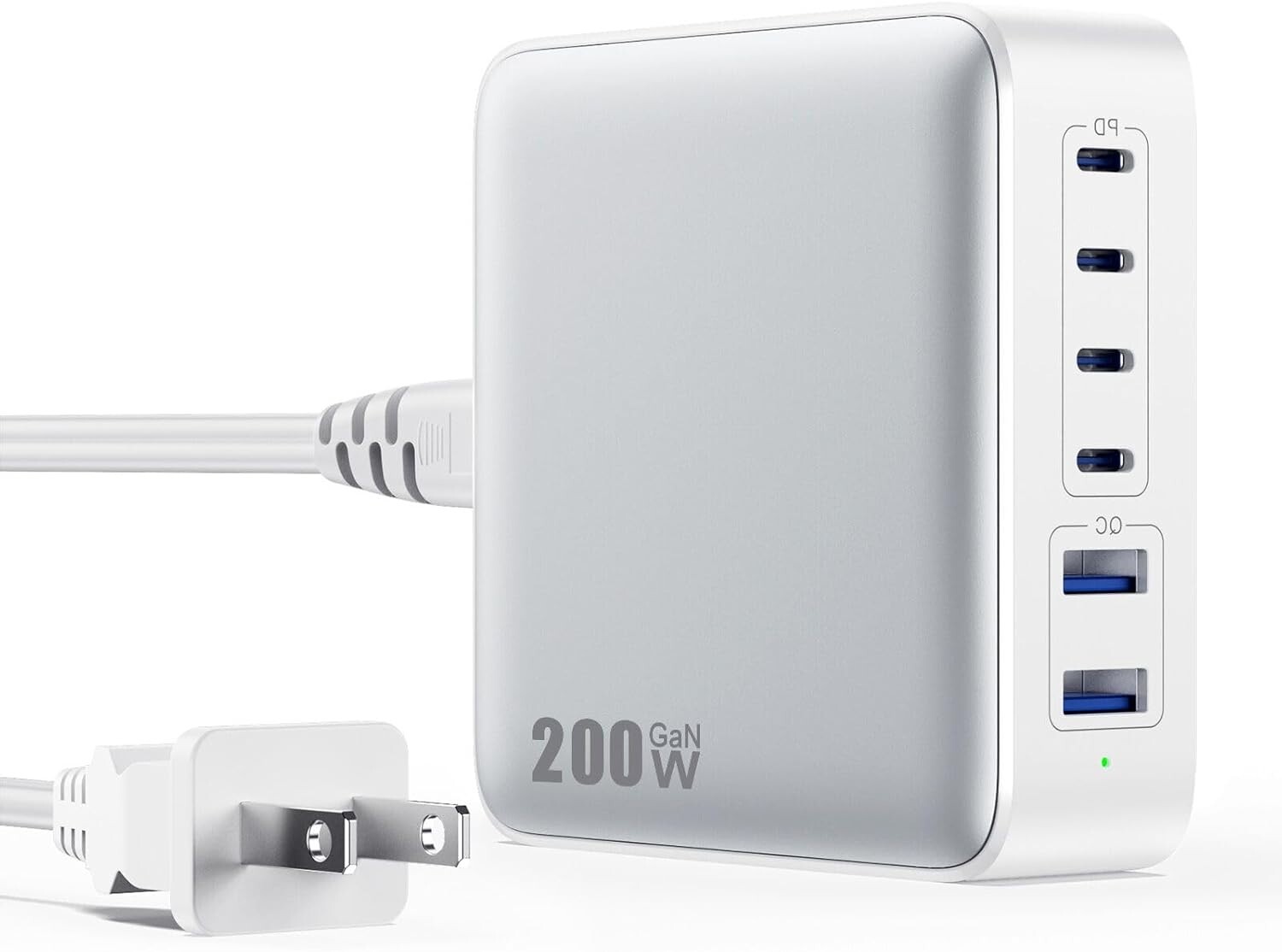 200W GaN Fast Charger with 6 USB-C Ports for All Devices