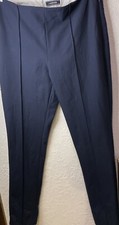 Lands' End Women's Smooth Front Slim Black Ankle Stretch Pants, Fit 2, Size 10