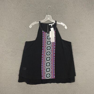 Daniel Rainn Top Womens Large Black Geometric Sleeveless Bohemian Mom Casual