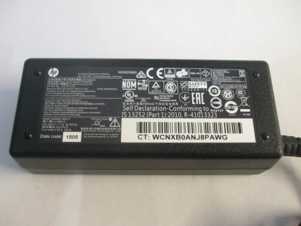 HP Genuine Laptop Power Supply 677774-001 677774-002 19.5V 3.33A Free UK Del - Image 2 of 4