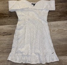 GUESS Sexy White Off Shoulder Eco Krin Mini Dress Size XS VTG