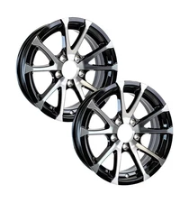 eCustomrim 2-Pack Aluminum Trailer Rims Wheels 5 Lug 14" Avalanche V-Spoke/Bl...