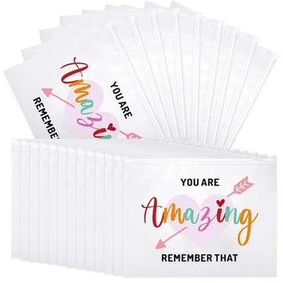50Pcs Inspirational Gifts Bulk for Women Cosmetic Bag EVA Makeup Bag with Zipper