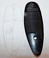 5" Remington Rifle/Shotgun Black Plastic Buttplate, 12/56