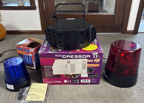 American DJ Mini Gressor II DJ Lights Lighting w B6B LED & Red Spinning Tested
