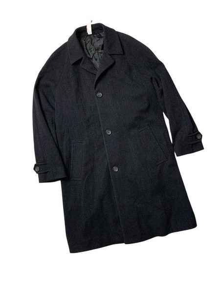 Men Hugo Boss Coat Black Wool 42 / XL / 50 #1YX0