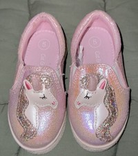 Cat Jack Toddler Girls Iridescent Unicorn Slip-Ons Toddler Sz5 NWOT Never Worn