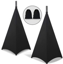Dofilachy Speaker Stand Cover-DJ Bag with 360 Degree Cover, Two Pack-black