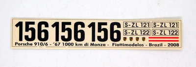 Decal Porsche 910/6 #156 1967 1000 km Di Monza S-ZL 121 122 J Siffert H Herrmann
