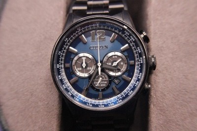 Citizen Eco-Drive Nighthawk Black IP Chronograph Watch B620-S111846 GN-4W-S