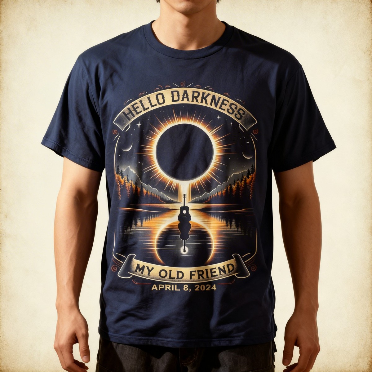 Hello Darkness My Old Friend Solar Eclipse April 8 Unisex T-Shirt