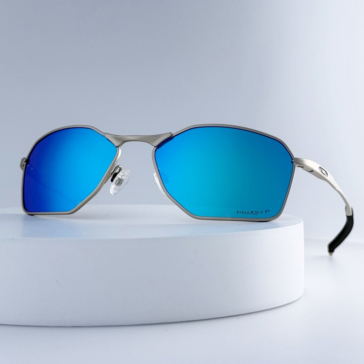 Oakley Savitar OO6047 Titanium Sunglasses Silver Prizm Sapphire