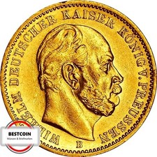 J246  20 Mark PREUSSEN Wilhelm 1 von 1875 B in VZ+  2385