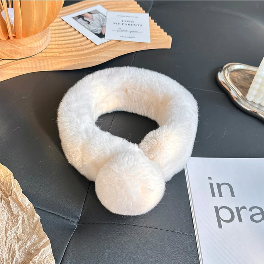 Women's knitted Thicken Real Rex Rabbit Fur Scarves Long Neck Warm Winter Wraps