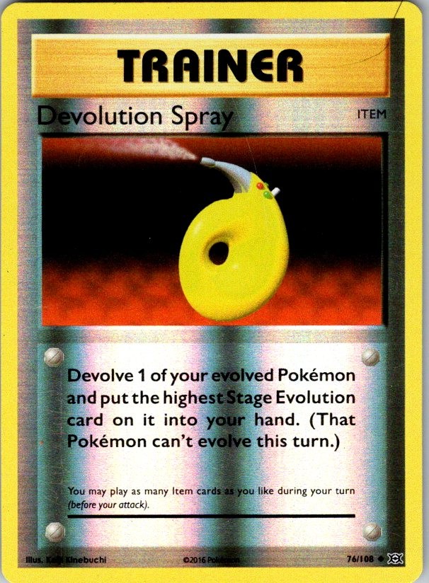 Devolution Spray 76/108 Uncommon Evolutions Pokemon Reverse Holo Lightly Played