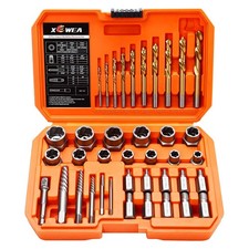 39pcs Screw Bolt Extractor Set With Left Hand Drill Bit Set Multispline Easy O