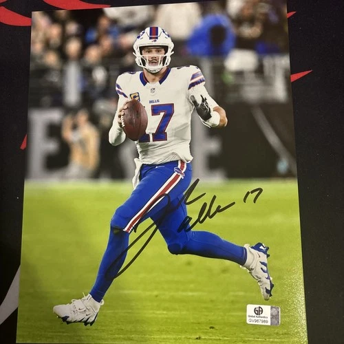 Josh Allen 8 x 10" Signed / Autographed Photo White Uniform Buffalo Bills -w COA