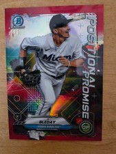 🔥2021 Bowman Chrome JJ BLEDAY Positional Promise Red Refractor #d 4/5! 🔥 RARE