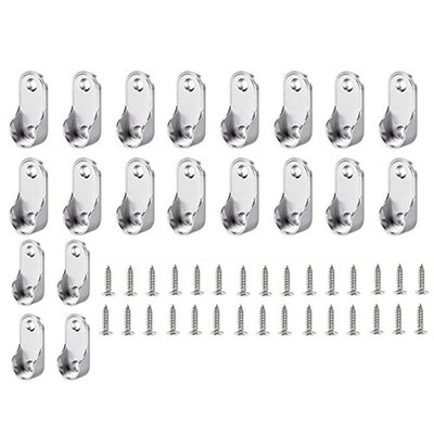 Oval Closet Rod End Supports Flanges Socket for 18x35mm Rods Pack of 20