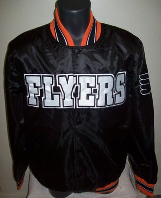 PHILADELPHIA FLYERS Starter Snap Down Jacket  S M L XL  BLACK