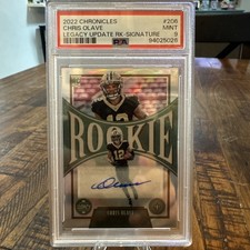 2022 Chronicles Legacy Update Rookies Signatures /99 Chris Olave #206 PSA Slab 9