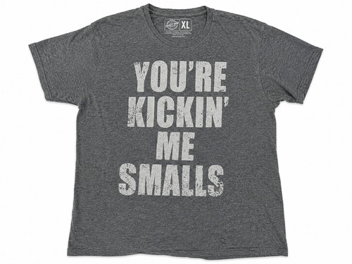 Crazy Dog You're Kickin' Me Smalls Graphic T-Shirt Gray Men's XL Funny Tee USA